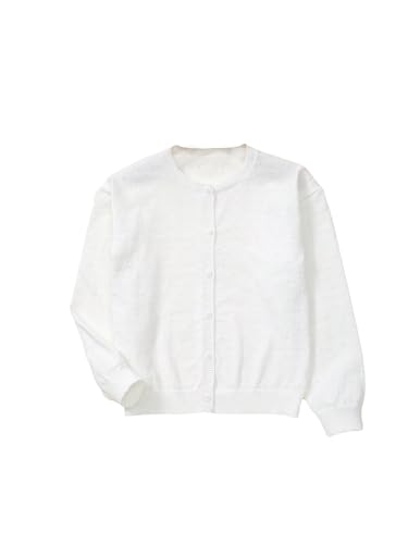 OYOANGLE Girl's Lightweight Button Down Lace Knit Cardigan Sweater
