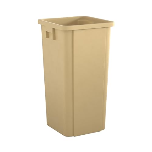 Image of Square Commercial Trash Can (Trash Can, Beige, 23 Gallon)