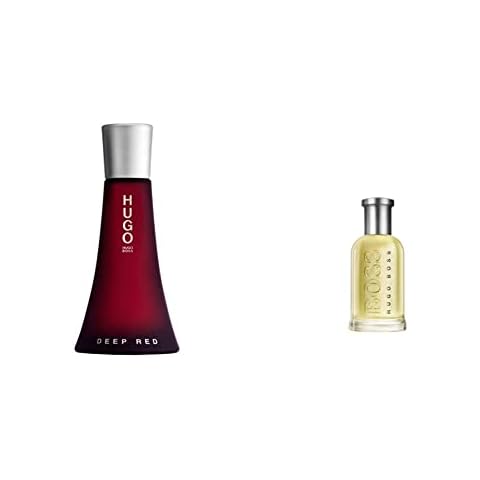 HUGO DEEP RED Eau de Parfum, fruchtig-orientalischer Damenduft mit Zedernholz und Vanille-Noten & BOSS BOTTLED Eau de Toilette Cover