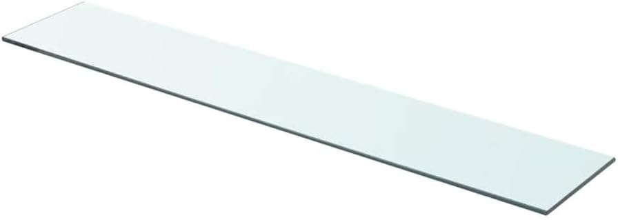 Clear Tempered Glass Floating Shelf, 31.5 x 5.9 Inch Polished Panel, Durable Wall Mounted Ledge for Living Room, Bathroom, Office Decor