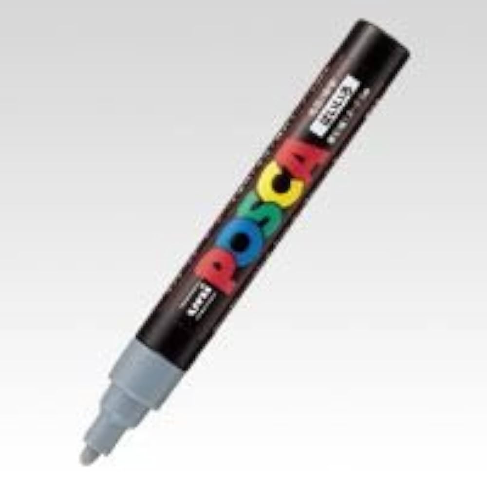 Amazon.co.jp: 三菱鉛筆 ポスカ PC-5M 灰色 37 PC5M.37 10個