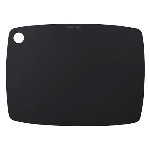 Image of Wood Fiber Cutting Board for Kitchen - High Density, Non-Porous, BPA-Free, Reversible Chopping Board, Dishwasher Safe, Knife-Friendly Cutting Board for Meat, Bread, Fruit, 11.8" X 9.3", Black