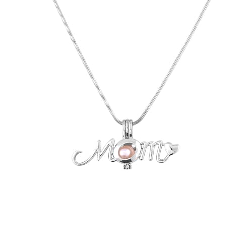 MilkyWay Wish Pearl Necklace Kit DIY Necklace Making Kit lotus Necklace Cage Locket Cultured Pearl in Oyster Set 16.9 Surprise Gift For Wife Girlfriend Mother (MOM)