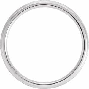 Jewels By Lux Continuum Sterling Silver Beveled-Edge Knurled Comfort-Fit Half Round Band