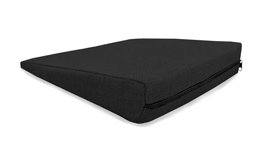 POKAR Keilkissen Stuhl Sitzkeil Ergonomisches Sitzkeilkissen Bürostuhl Kissen Orthopädisch Keilkissen Autositz Schaumstoff, Schwarz, 38 x 38 x 8/2 cm