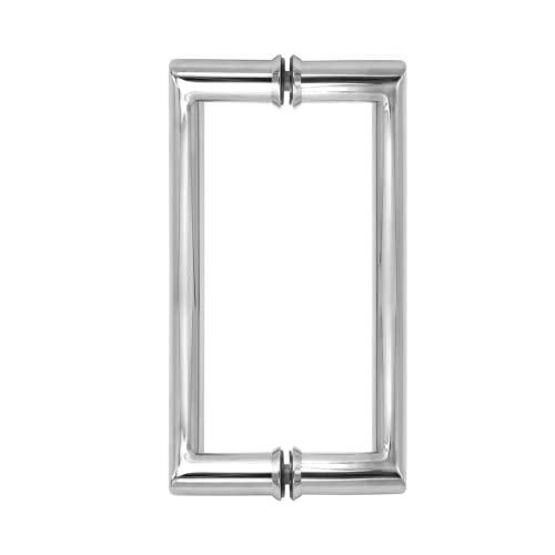 CKB Shower Door Handle, 8 in Hole Spacing, Back-to-Back, Chrome