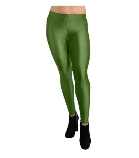 CronNew Trend Shiny Churidar Leggings for Women and Girls (Pack of 1) CRN-20 (XXL, Mehndi)