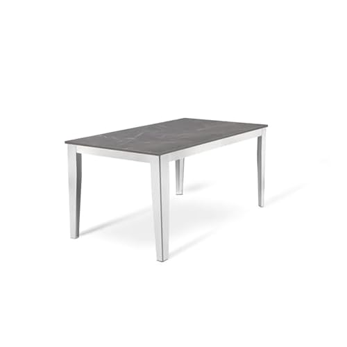Stones Big Table Extensible (130/290x80 cm) en Mélamine Blanc