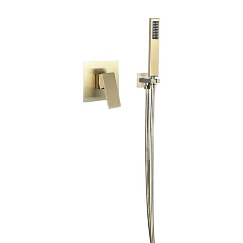 Mitigeur de douche avec robinet de bain en or brossé monocommande
