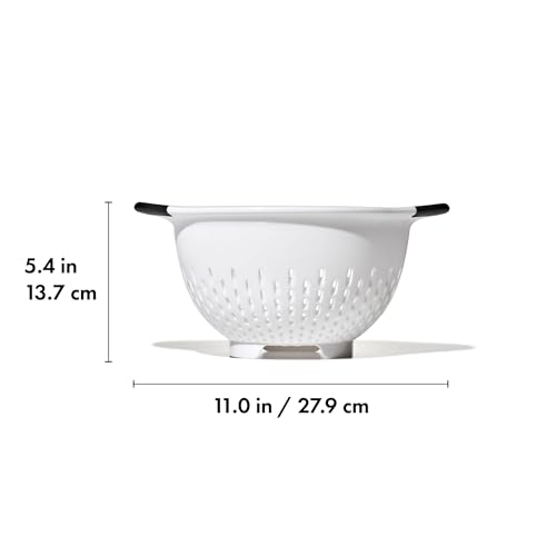 OXO Good Grips Plastic Strainer - 3 Qt Capacity, White | For Pasta And Vegetables, Colander, Non-Slip Feet, Soft Handles, Dishwasher Safe, Stable Draining - image 3