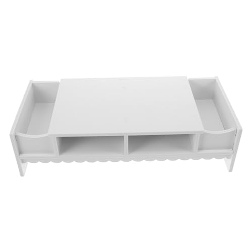 Étagère de bureau compacte et support moniteur créatif blanc de rangement