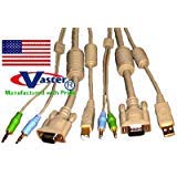 SuperEcable - USB KVM Cable Set, (19064) 50 Ft High Resolution USB2.0 KVM Cable Set M – F