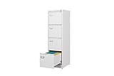 ZAOUS Metal Vertical File Storage Cabinet, 4 Drawer File Cabinet with Lock, 18" Deep Vertical Filing