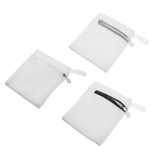 BETOOKY Bolsas de Malla para Lavadora 3 Piezas Mini 12x14 Cm Poliéster Cremallera para Ropa Interior y Calcetines, Bolsa de Lavado Reutilizable para Lavandería y Viaje