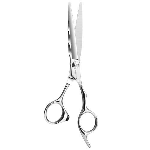Tijeras Profesionales de Peluquería 6" – Hoja Convexa Afilada, Mango Ergonómico Offset, Acero Japonés Duradero | Ideal para Barberos y Estilistas que Trabajan Horas Seguidas