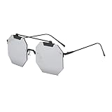 WYUYIWH Oversize Women Square Rimless Sunglasses Fashion Men Clear Red Blue Pink Sun Glasses UV400