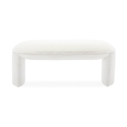 Bout de lit bouclette blanc crème sweeek Shawn optimiser espace chambre - 6
