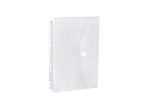 Fanwu 10 Pack Expandable Poly Binder Pocket, 3/4-Inch Gusset, Letter Size, 11 Holes Punched, Index Dividers Pocket Folders Plastic Envelopes Clear Document Folders For Ring Binder #TOP4