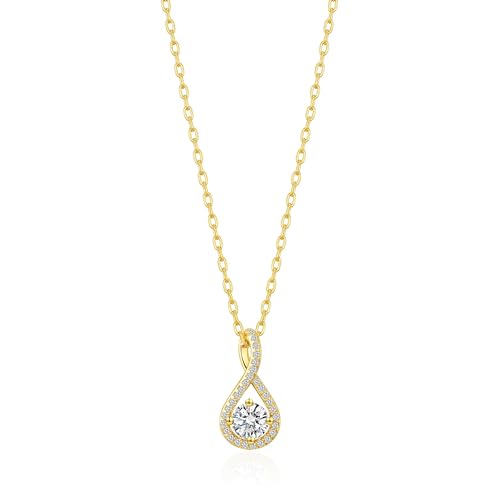 Philip Jones 18k Gold Plated Solitaire Twist Necklace Created with Zircondia® Crystals - Image 5
