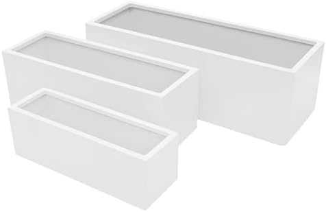 Fiberglass GRP Rectangular Pot 100x30x30cm (LWH) – White Planter for ...