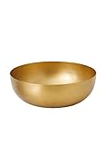Serene Spaces Living Vintage Gold Decorative Iron Bowl, Table Centerpiece, Fruit Bowl, Floating Candle-Holder, Flower Bowl Vase, Potpourri, Catchall, Dining Table, 12' Diameter & 4' Tall, Single