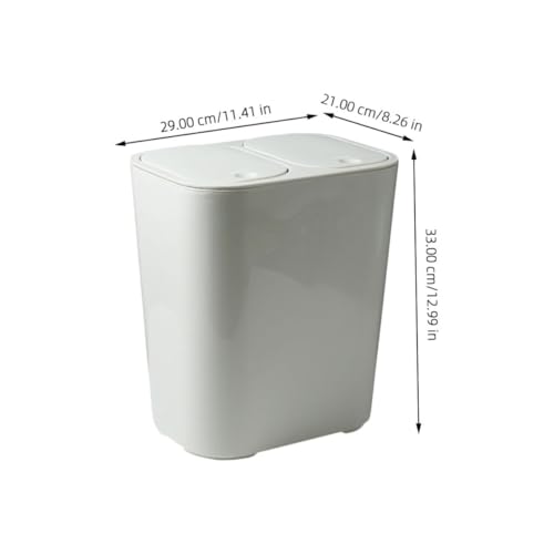 Bote de basura rectangular con tapa de doble compartimento miniatura 7