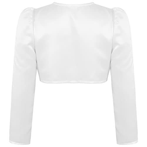 Long Sleeves Satin Shrug for Kids Girl Junior Flower Girl Bolero Short Cardigan Girl Jacket Dress Coat2
