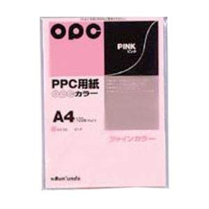 【美浜通商】(まとめ) 文運堂 ファインカラーPPC A4判 カラー335 ピンク 100枚入 【×5セット】