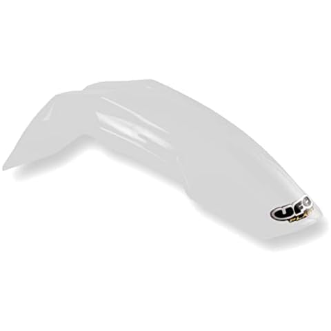 UFO Plastic Universal Supermoto Front Fender - Design 2 - White , Color: White Cover