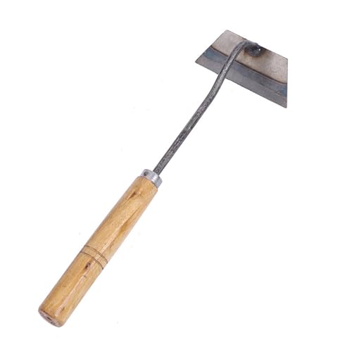Michear Weeding Puller Garden Hoe Hand Tool,Stainless Steel Hand Hoe with Wood Handle Multipurpose Transplanting,Loose Soil Tool,Pulling Tool,Planting Vegetables Farm Tool (Trapezium hoe #B)
