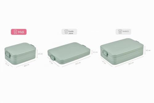 Miniatura 5 de Mepal - Fiambrera Take a Break midi - Lonchera para llevar - Lunch Box para 2 Sandwiches o 4 Rebanadas de pan - Meal Prep - Apto para Lavavajillas - 900 ml - Vivid Blue