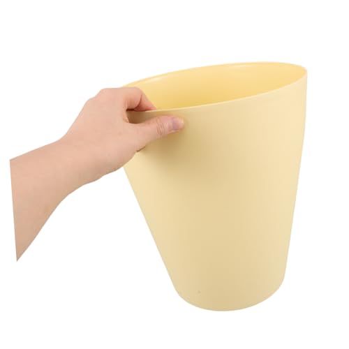 Caneca de basura rectangular de plástico amarillo miniatura 4