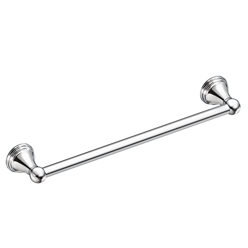 Image of Moen Preston Collection Chrome 24-Inch Single Bathroom Towel Bar, Wall Mounted Hanger for Bath or Kitchen, DN8424CH (Pack of 4)