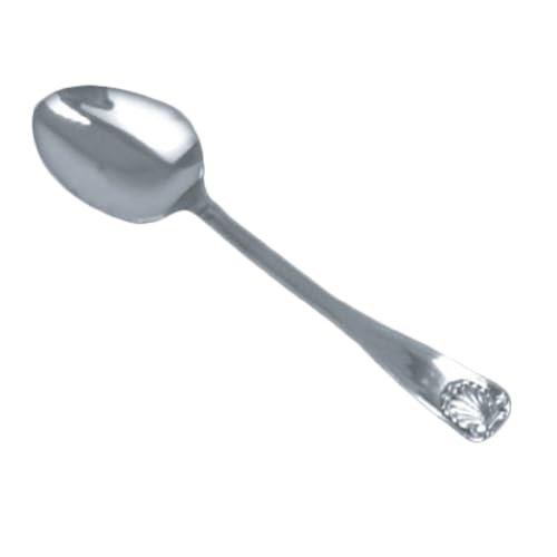 FSE SLSS001 Sugar Spoon, 4.92", 18/0 Stainless Steel, Mirror-Finish, Sea Shell, Pack of 12