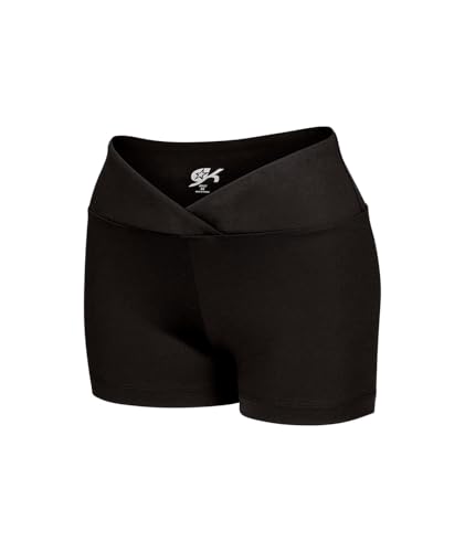 Cheer V-Waist Athletic Shorts for Girls - Soft High-Waist Workout Shorts