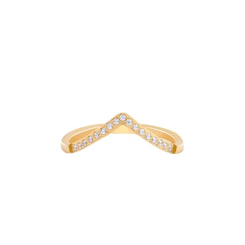 Image of V Shape CZ Paved Ring for Womens | Waterproof and Anti Tarnish Demifine Jewelry | Gifts for Women & Girls | 1 Year Warranty*