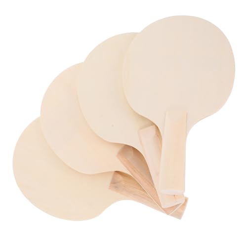 Parliky 4 Piezas Raquetas Tenis Mesa sin Pintar Madera Natural para Adultos Palas DIY Personalizables para Entrenamiento Interior y Exterior