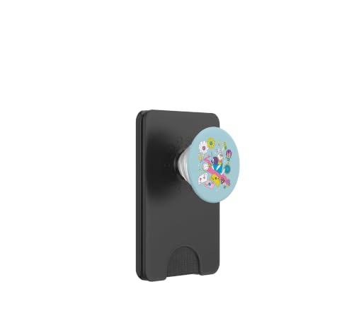 Disney Alice in Wonderland White Rabbit Retro Colors Collage PopSockets PopWallet for MagSafe