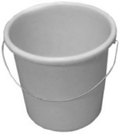 Household Bucket with Metal Bracket and Measurement, 10 L, One Size, White
