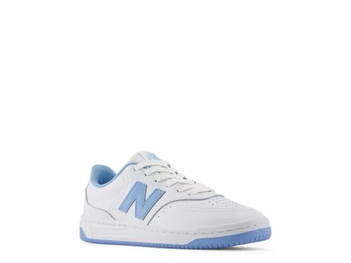 New Balance Tenis unisex con cordones Bb80 V1 para niños, Blanco/Azul Haze, 6 Big Kid