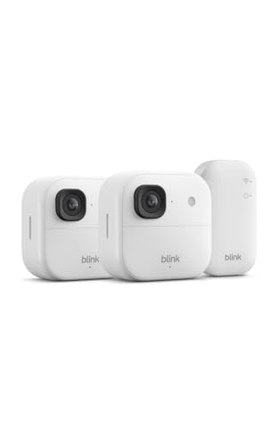 Image of Blink Outdoor 2K+ (newest model) - Wireless smart security camera, 2K video resolution, enhanced audio, two-year battery. Sync Module Core included - 2 camera system (White)