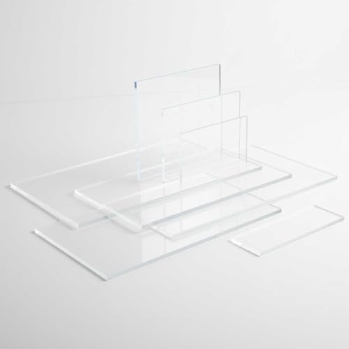 Placa de acrílico fundido transparente de 4 mm 60 x 40 cm Green Cast | Calidad Premium – 100% reciclada y reciclable | Lámina de PMMA para corte y grabado láser y para bricolaje