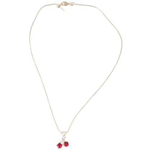 FackLOxc Elegante collar con colgante de gota de cerezas, hermoso collar con colgante de cerezas/paraguas, accesorio para uso diario y fiestas, Style 1, Metal