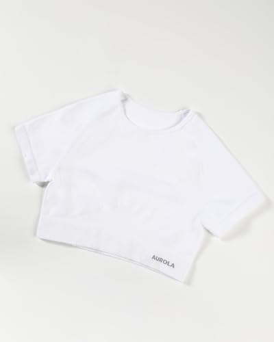 Image of AUROLA Serpent Snake Seamless Workout T-Shirts for Women,Short Sleeve Crop Top Gym Yoga Athletic Shirts Tee