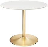 Target Marketing Systems Pisa Round Dining Table with Chrome Plated Base, Modern Retro Kitchen Furni
