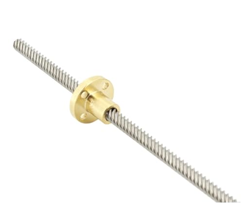 Metal Ball Screw nut Stainless Steel T6 Screw Length 400mm Lead 1mm 2mm 4mm 6mm 12mm Trapezoidal Spindle 1pcs with Brass Nut(Lead 12mm)