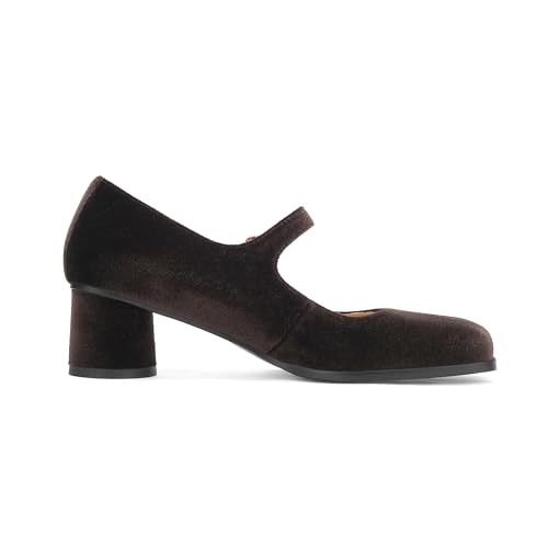 Image of Women Chunky Block High Heels Mary Janes Shoes Split Toe Tabi Shoes Ankle Strap Dress Pumps Shoes