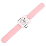 Silikon- Katze- Slap- Armbanduhr: Cartoon- Konstruierte Quarz- Zahl- Uhr- Armband- Band Ostern- Geschenk für Kinder Jungen- Mädchen- Dame Frauen Männer Unisex- Rosa