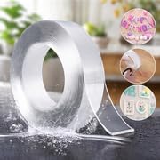 Image of YAJNAS Nano Double Sided Tape | Heavy Duty Reusable Washable Traceless Adhesive Gel (2mm Thick, 24mm Wide) | Strong Multipurpose Mounting Tape for LED Lights, Hooks, Frames & Home Use (1 METER)