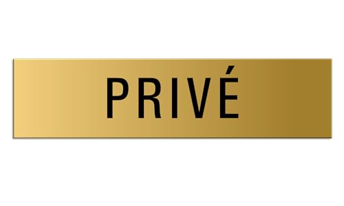 Cartel Propiedad Privada, Placa de Puerta 160x40 mm de Señalización Aluminio Aspet Latón